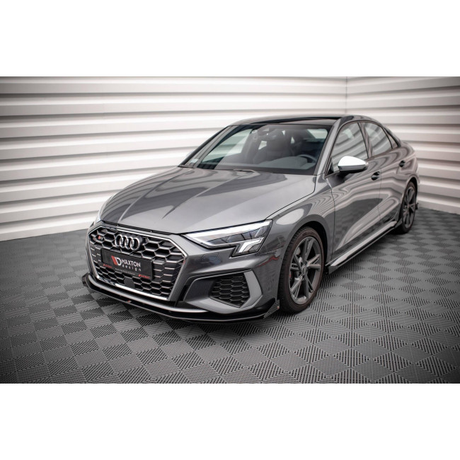 Street Pro Spoiler / Χειλάκι Εμπρός Προφυλακτήρα V.1 + Φτεράκια Προφυλακτήρα Maxton Design Audi S3 / A3 S-Line 8Y - (AUA38YSLINECNC-FD1B+FSF1G)