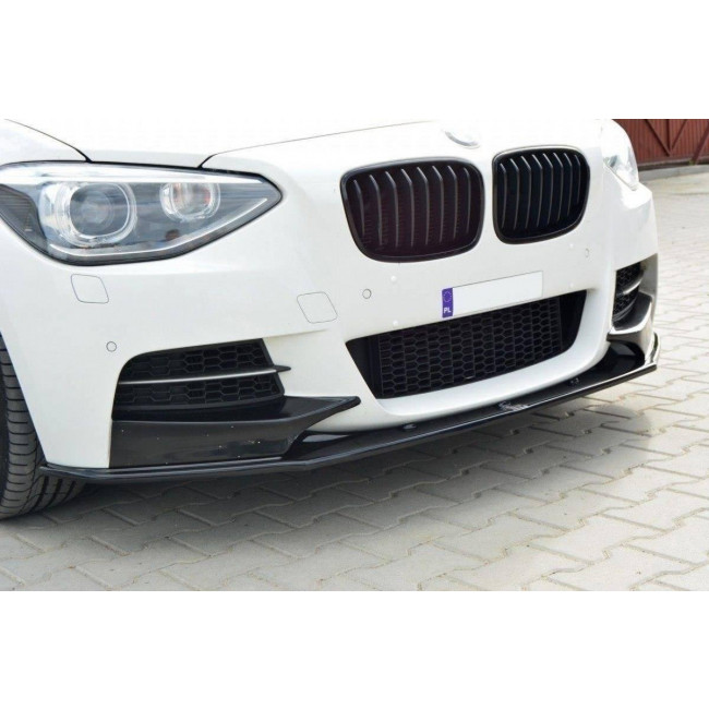 Spoiler / Χειλάκι εμπρός προφυλακτήρα Maxton Design BMW 1 (F20 / F21) - M-Pack - (PREFACE) - Μαύρο Γυαλιστερό - (BM-1-F20-M-FD1G)