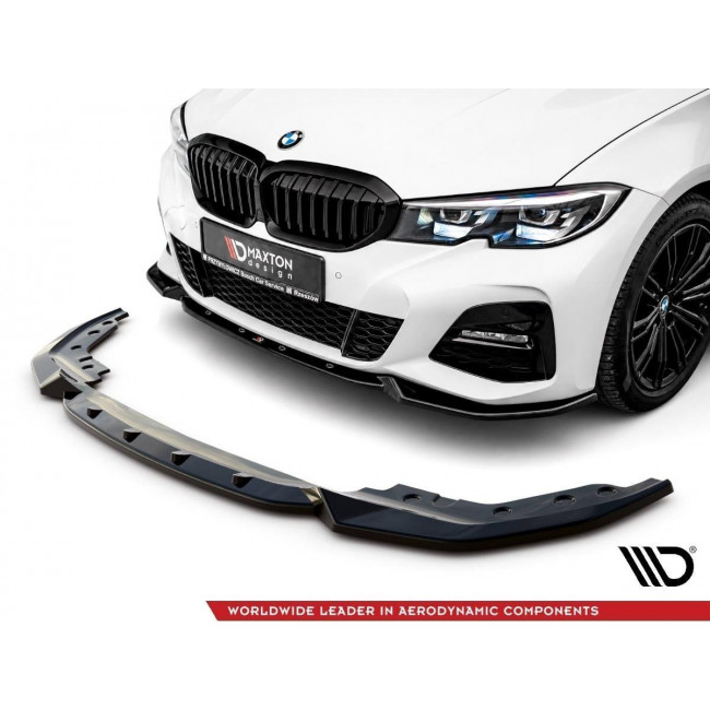 Spoiler / Χειλάκι Εμπρός Προφυλακτήρα V.4 - BMW Σειρά 3 G20 / G21 - M-Pack - Μαύρο Γυαλιστερό - (BM-3-20-MPACK-FD4G)