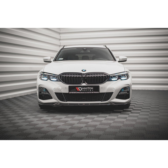 Spoiler / Χειλάκι Εμπρός Προφυλακτήρα V.4 - BMW Σειρά 3 G20 / G21 - M-Pack - Μαύρο Γυαλιστερό - (BM-3-20-MPACK-FD4G)