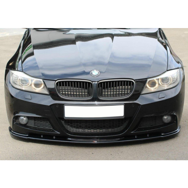 Spoiler / Χειλάκι εμπρός προφυλακτήρα Maxton Design BMW 3 E91 M-PACK FACELIFT Μαύρο Γυαλιστερό - (BM-3-91F-MPACK-FD1G)