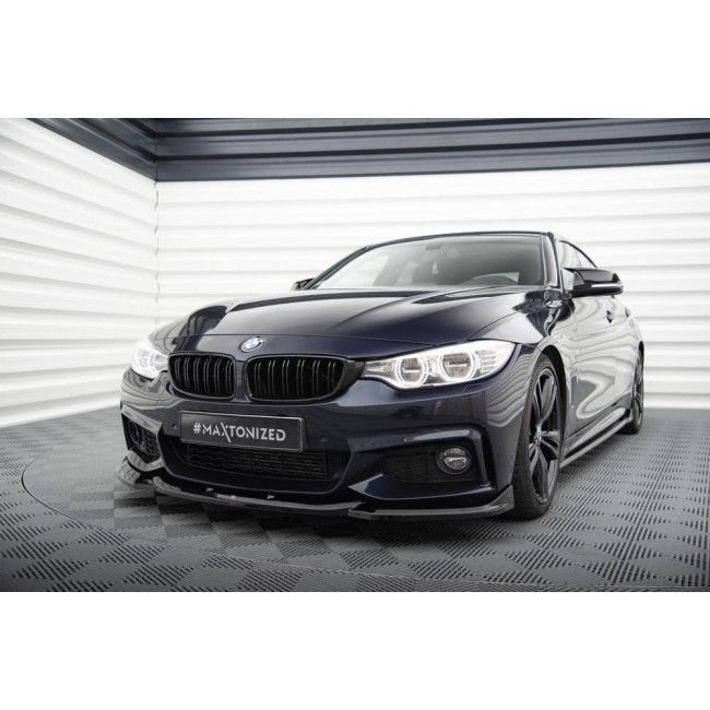 Spoiler / Χειλάκι Eμπρός Προφυλακτήρα Maxton Design V.6 BMW 4 Coupe / Gran Coupe / Cabrio M-Pack F32 / F36 / F33 - Μαυρο Γυαλιστερό - (BM-4-F36-GC-MPACK-FD2G)