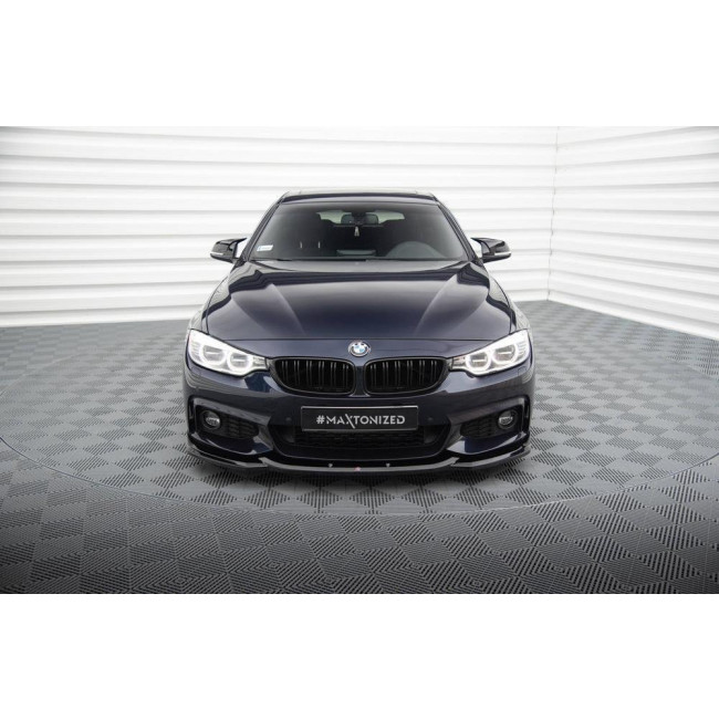 Spoiler / Χειλάκι Eμπρός Προφυλακτήρα Maxton Design V.6 BMW 4 Coupe / Gran Coupe / Cabrio M-Pack F32 / F36 / F33 - Μαυρο Γυαλιστερό - (BM-4-F36-GC-MPACK-FD2G)