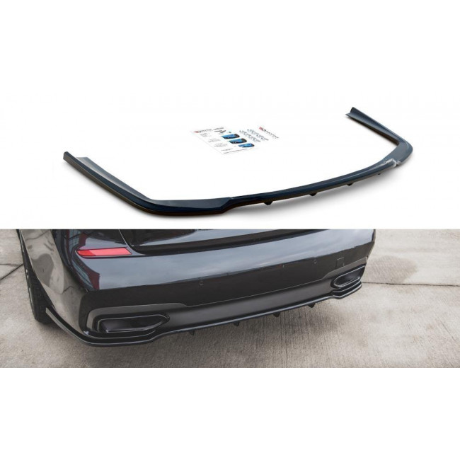 Splitter / Διαχύτης Πίσω Προφυλακτήρα Maxton Design (με Κάθετες Μπάρες) for BMW 7 M-Pack G11 - Μαύρο Γυαλιστερό - (BM-7-11-MPACK-RD2G+RD3G)