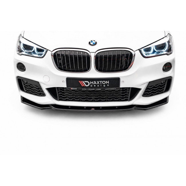 Spoiler / Χειλάκι Εμπρός Προφυλακτήρα V.1 BMW X1 (F48) - M-Pack - (2015-2019) - Μαύρο Γυαλιστερό - (BM-X1-48-MPACK-FD1G)
