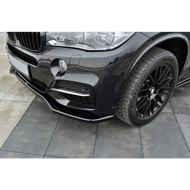 Spoiler / Χειλάκι εμπρός προφυλακτήρα Maxton Design BMW X5 F15 M50d Μαύρο Γυαλιστερό - (BM-X5-15-M-FD1G)