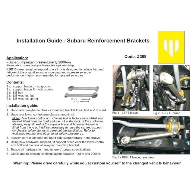 Αντιστρεπτική μπάρα πίσω 24 mm με 3 ρυθμίσεις Whiteline Subaru Forester / Impreza / Outback - (BSR49XXZ)