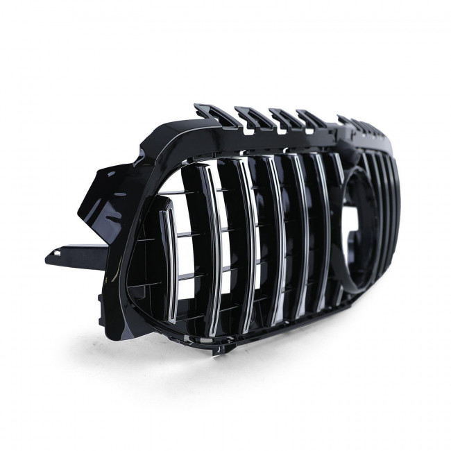 Sport Grill / Μάσκα Mercedes A-Class W177 Hatchback / V177 Sedan (2018-2024) - με Θέση Μπροστινής Κάμερας και PDC - Μαύρο Γυαλιστερό (38291)