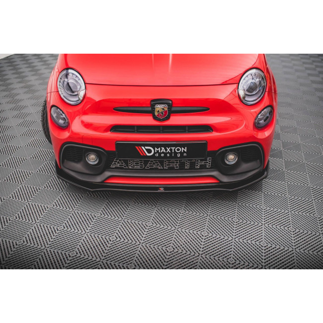 Spoiler / Χειλάκι Εμπρός Προφυλακτήρα Maxton Design FIAT 500 ABARTH MK1 - FACELIFT -  Μαύρο Γυαλιστερό - (FI-500-1F-AB-FD1G)