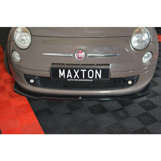 Spoiler / Χειλάκι εμπρός προφυλακτήρα Maxton Design FIAT 500 HATCHBACK PREFACE Carbon Look - (FI-500-FD2C)