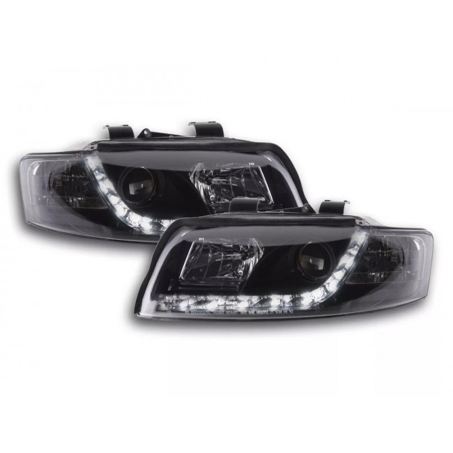Μπροστινά Φανάρια Dayline με Φώτα Ημέρας και DRL Audi Α4 B6 Type 8Ε (2001-2004) - Χωρίς Ρυθμιστή - Μαύρα - 2 Τμχ. (FKFSAI010069)