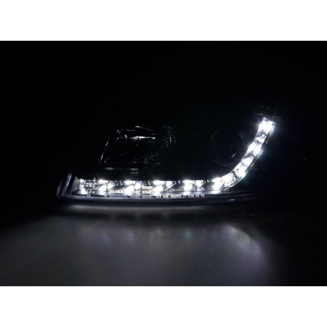 Μπροστινά Φανάρια Dayline με Φώτα Ημέρας και DRL Audi Α4 B6 Type 8Ε (2001-2004) - Χωρίς Ρυθμιστή - Μαύρα - 2 Τμχ. (FKFSAI010069)