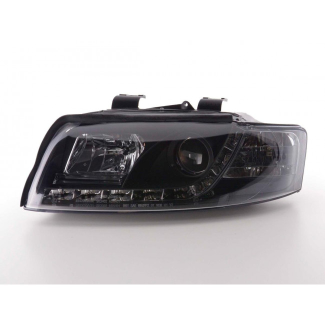 Μπροστινά Φανάρια Dayline με Φώτα Ημέρας και DRL Audi Α4 B6 Type 8Ε (2001-2004) - Χωρίς Ρυθμιστή - Μαύρα - 2 Τμχ. (FKFSAI010069)