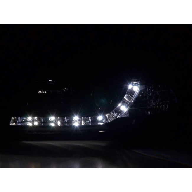 Μπροστινά Φανάρια LED Dayline με Φώτα Ημέρας Audi A4 B5 (1999-2001) - Χωρίς Ρυθμιστή - Μαύρα - 2 Τμχ. (FKFSAI9015)