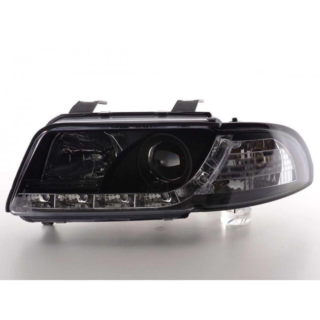 Μπροστινά Φανάρια LED Dayline με Φώτα Ημέρας Audi A4 B5 (1999-2001) - Χωρίς Ρυθμιστή - Μαύρα - 2 Τμχ. (FKFSAI9015)