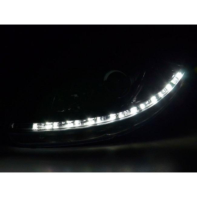 Φώτα Ημέρας Μπροστινά Φανάρια LED Seat Leon 1P (2005-2009) Με DRL - Μαύρο - 2 Τεμ.