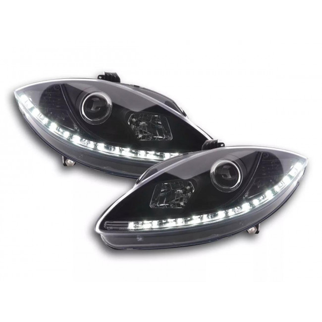 Φώτα Ημέρας Μπροστινά Φανάρια LED Seat Leon (1P) - Facelift 2009-2012 - Με DRL - Μαύρο - 2 Τεμ.
