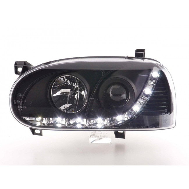 Φανάρια Led Eμπρός - VW Golf 3 - Μαύρο - 2 Tμχ. - (FKFSVW010011)