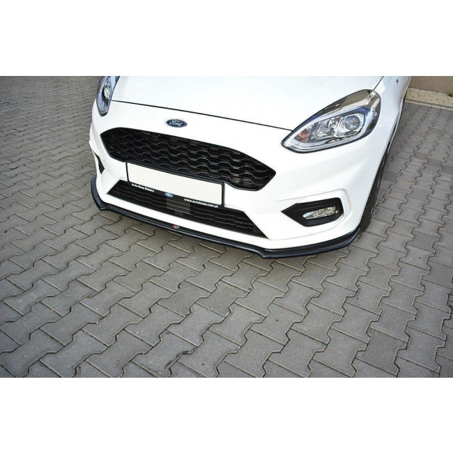 Spoiler / Χειλάκι εμπρός προφυλακτήρα Maxton Design Ford Fiesta Mk8 ST / ST-Line Μαύρο Σαγρέ - (FO-FI-8-STLINE-FD1T)