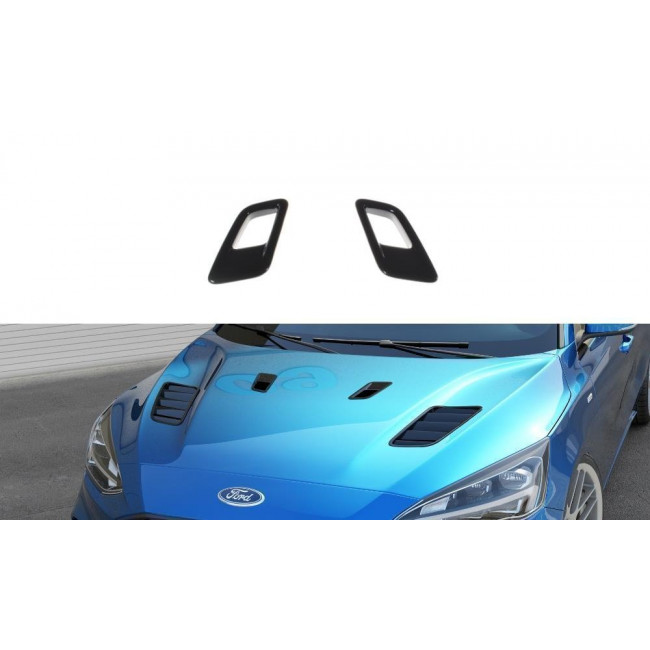 Αεραγωγός καπό Maxton Design Ford Focus ST-Line / ST Mk4 μαύρο γυαλιστερό - (FO-FO-4-BV2G)