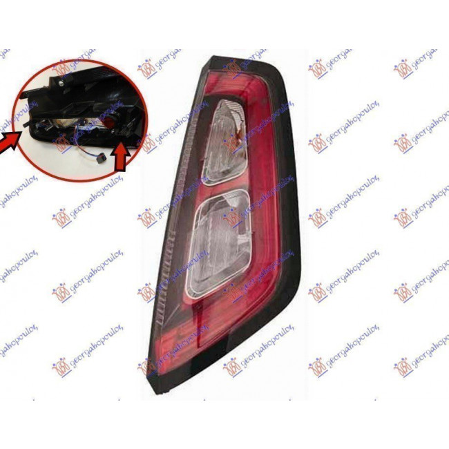 Φανάρι Πίσω LED (Χωρίς Πλακέτα) (ΓΙΑ ΜΟΝΤΕΛΑ με ΒΙΔΩΤΗ Πλακέτα) SPORT (Μαύρο ΠΛΑΣΙΟ) (Ε) Δεξί για FIAT PUNTO EVO 09-12 FIAT PUNTO 12- (51927094)