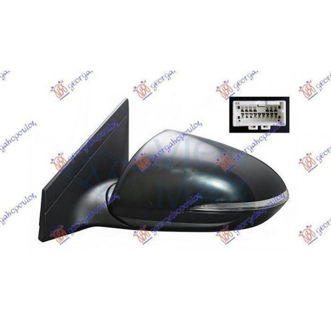 Καθρέφτης Ηλεκτρικός Θερμαινόμενος ΗΛ. ΑΝΑΚΛ με Μνήμη. Βαφόμενος (14PIN) (με Φλάς & BLIS) (CONVEX GLASS) Αριστερό για HYUNDAI ELANTRA 15-19 (87610-F2070)