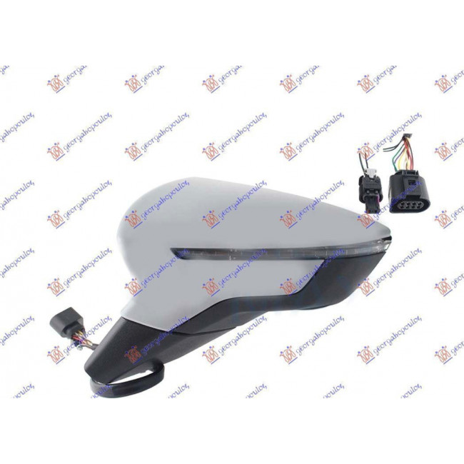 Καθρέφτης Ηλεκτρικός Θερμαινόμενος Ανακλυώμενος Βαφόμενος (με Φλάς & BLIS) (8+2 PIN) (Α Ποιότητα) (CONVEX GLASS) Αριστερό για SEAT IBIZA 17- SEAT ARONA 17- (6F1857507J)