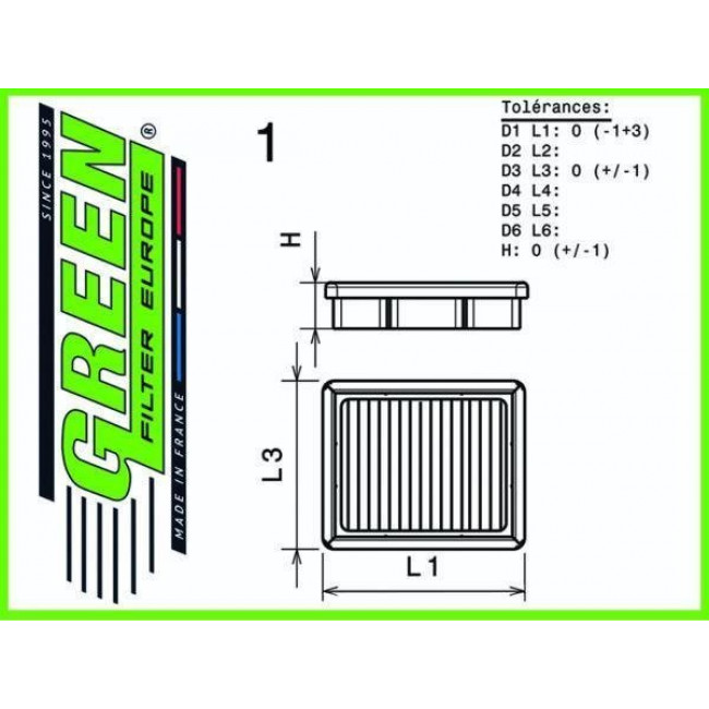 Φίλτρο Αέρος Ελευθέρας Ροής Green Filter Ford Kuga, Focus (P950470)