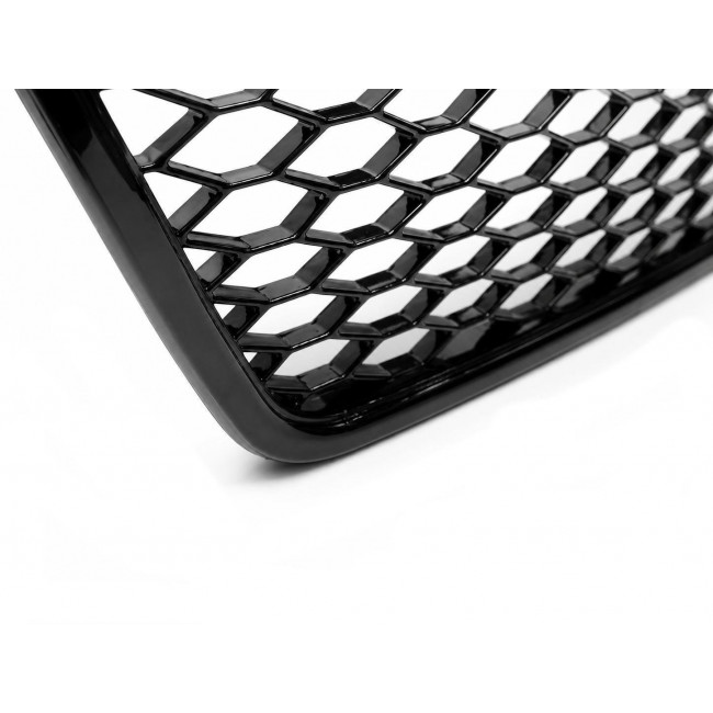 Μπροστινή Μάσκα / Grill Audi A4 - B7 - (2004-2007) - Με Βάση Πινακίδας - Χωρίς Βάση για Σήμα - Μαύρη Γυαλιστερή (GRAU51)