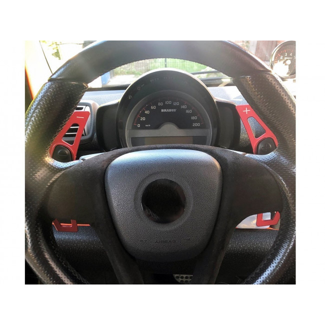 Paddles Αλουμινίου Quick Shift Smart Fortwo (451), Forfour (453) - Κόκκινα - 2 Τμχ. -  (GRP-07PASMARE)
