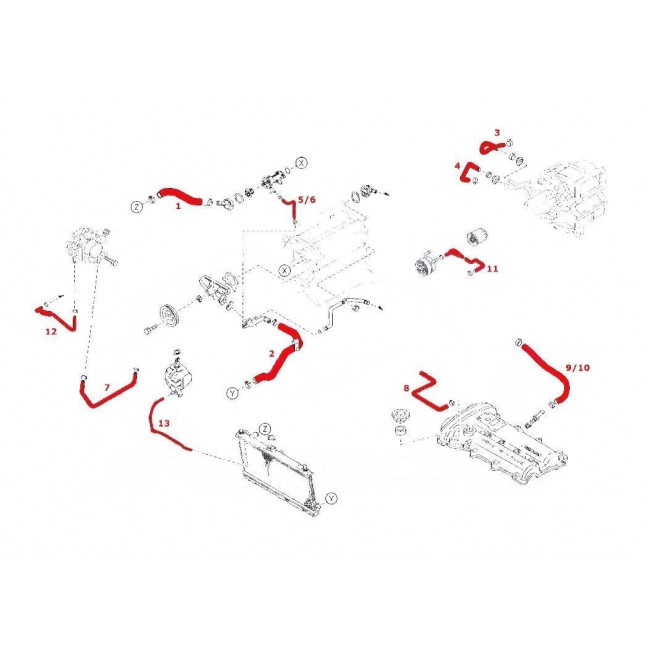Σετ Κολάρα Σιλικόνης Νερού - Mazda MX5 (NΒ) - Μπλε - 13 Τμχ. - (GRP-1978684)