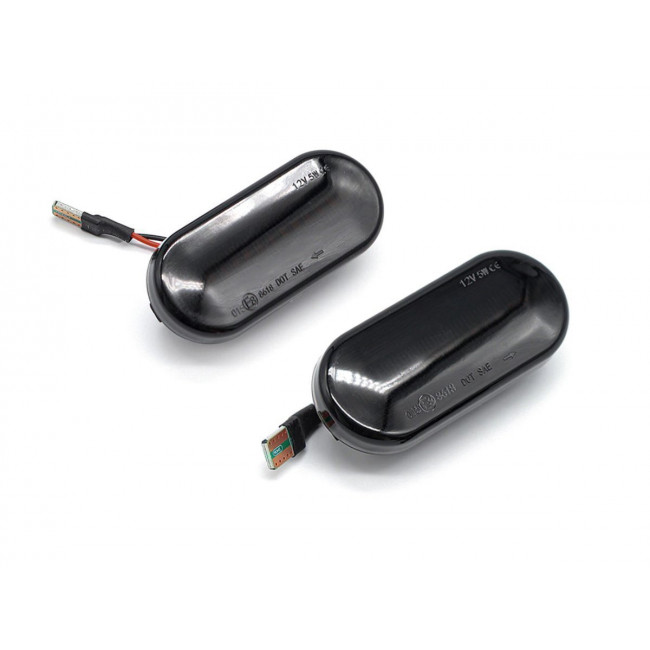 Φλας Dynamic LED VW Golf 3 & 4, Passat B5 (3B & 3BG), Bora , Polo (6N & 9N) / Seat Leon (1M) (1P) , Ibiza (6L) / Ford Fiesta MK6, Focus MK2 - Smoke-Crystal - 2 Τμχ. (4M5A13K309AA)