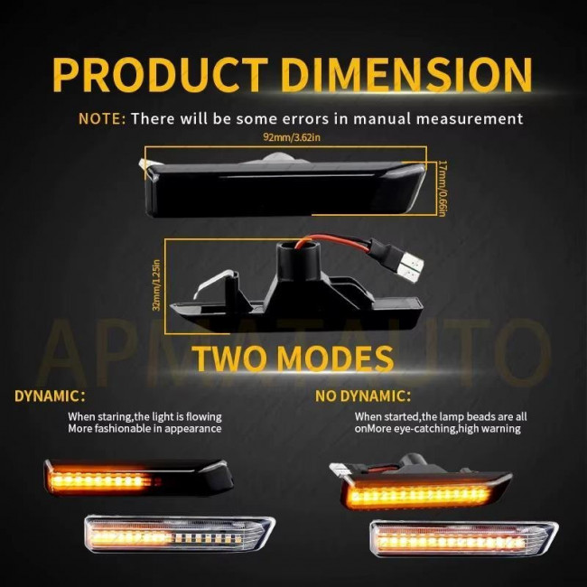Dynamic LED Φλας Φτερού Φιμέ – BMW Σειρά (E36) / X5 (E53) - 2 Τμχ. - (HC.8018200)