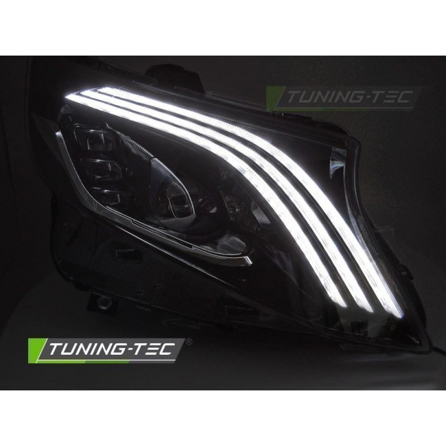 Φανάρια Εμπρός Full Led Mercedes V-Class W447 (2014-2023) Μαύρα - 2 Τμχ. - (HLMBW447)