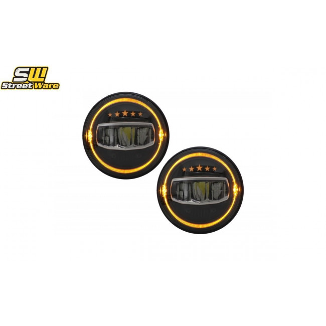 Φανάρια Εμπρός Creed LED 7' DRL 5 Star - Jeep Wrangler TJ & JK (1997-2018) (HLU7INCHJ8)