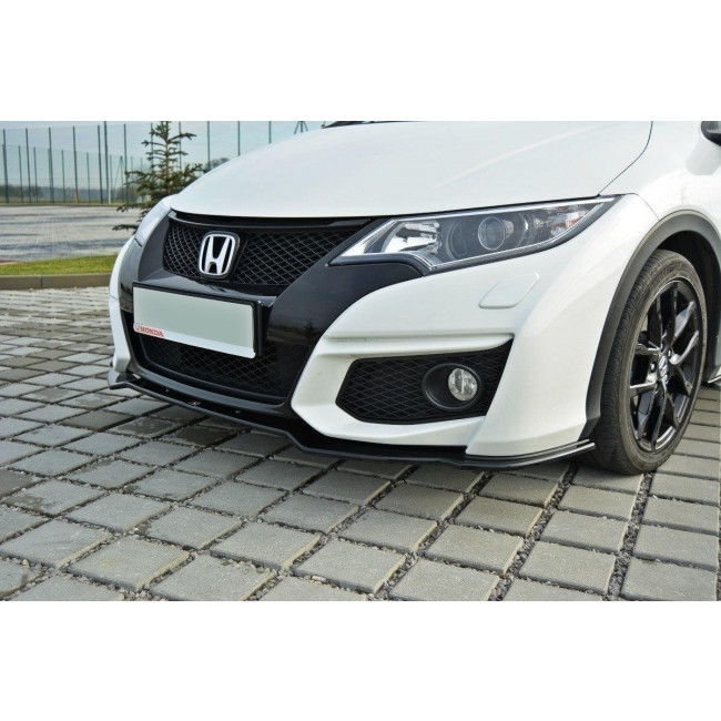 Spoiler / Χειλάκι Εμπρός Προφυλακτήρα Maxton Design Honda Civic Mk9 (RM) - Facelift - Μαύρο Γυαλιστερό - (HO-CI-9F-FD1G)