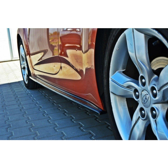 Πρόσθετα Πλαϊνά Μαρσπιέ Maxton Design Hyundai Veloster μαύρο σαγρέ - (HY-VE-SD1T)