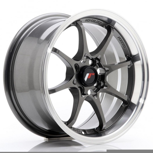 Ζάντα Αλουμινίου Japan Racing - JR5 - 15x8 - ET28 - 4x100 - Gun Metal w/Machined Lip - 1 Τμχ. (JR515804H2873GM)