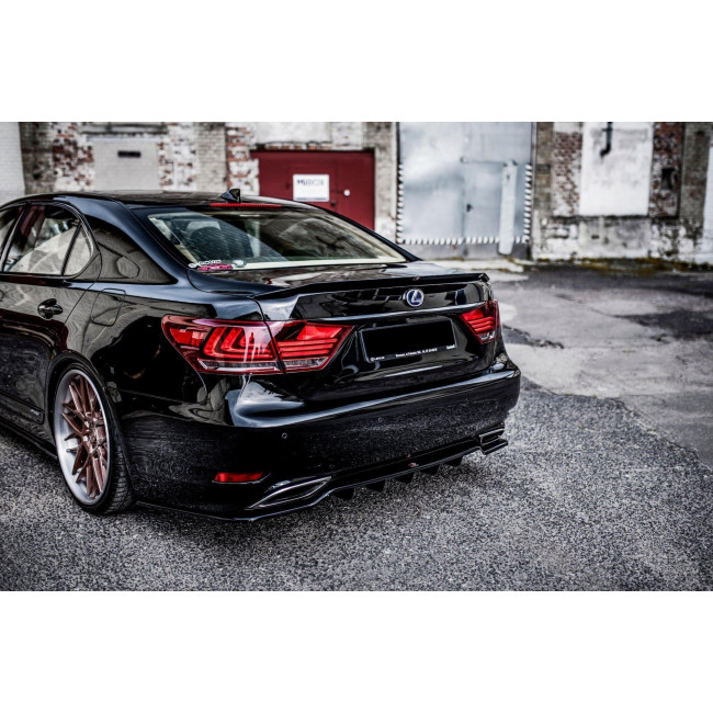 Splitter / Διαχύτης Πίσω Προφυλακτήρα Maxton Design (με Κάθετες Μπάρες) Leuxs LS Mk4 Facelift - Μαύρο Γυαλιστερό - (LE-LS-4F-RD1G+RD2G)