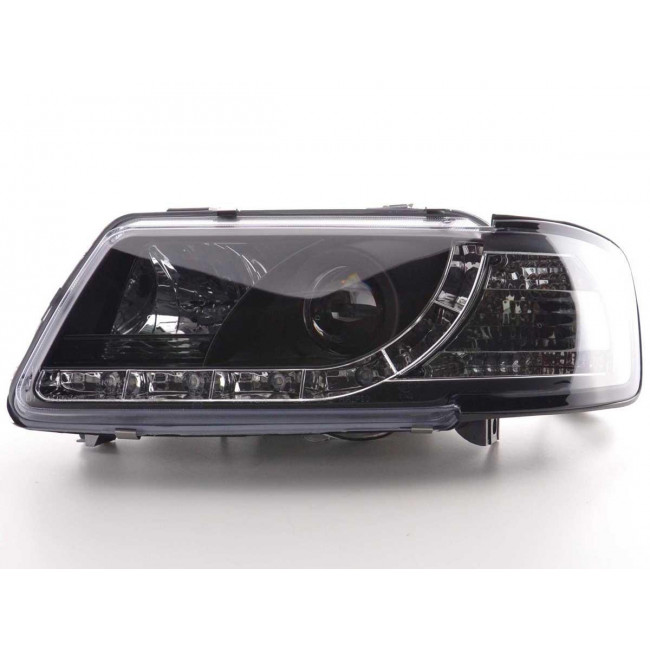 Μπροστινά Φανάρια LED Dayline με Φώτα Ημέρας Audi A3 8L (1996-2000) - Χωρίς Ρυθμιστή - Μαύρα - 2 Τμχ (LPAU28)