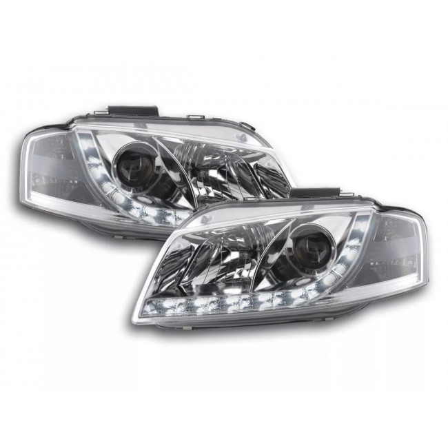 Μπροστινά Φανάρια LED Dayline με Φώτα Ημέρας Audi Α3 8P (2003-2013) - Χωρίς Ρυθμιστή - Χρώμιo - 2 Τμχ ( LPAU43)