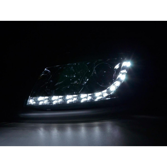 Μπροστινά Φανάρια LED Dayline με Φώτα Ημέρας Audi Α3 8P (2003-2013) - Χωρίς Ρυθμιστή - Χρώμιo - 2 Τμχ ( LPAU43)