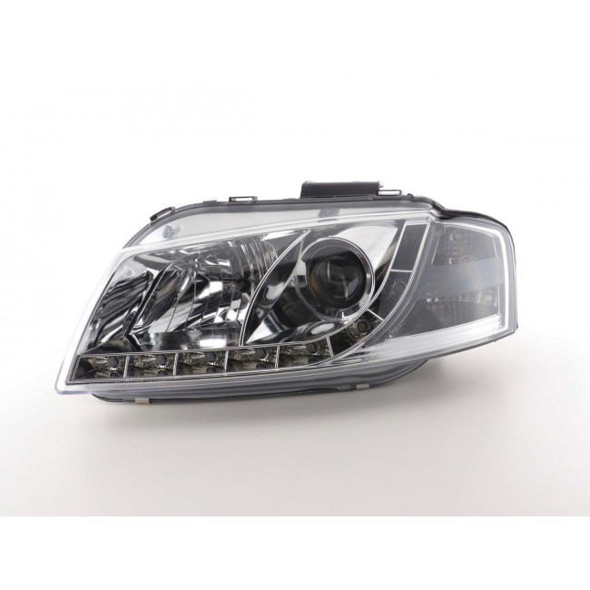 Μπροστινά Φανάρια LED Dayline με Φώτα Ημέρας Audi Α3 8P (2003-2013) - Χωρίς Ρυθμιστή - Χρώμιo - 2 Τμχ ( LPAU43)