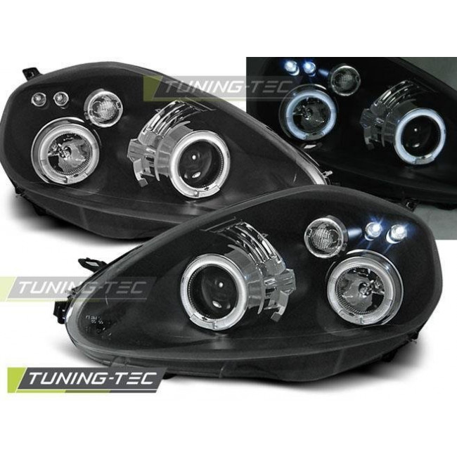 Φανάρια Angel Eyes Εμπρός Μαύρο Fiat Grande Punto 05-08 - (LPFI04)
