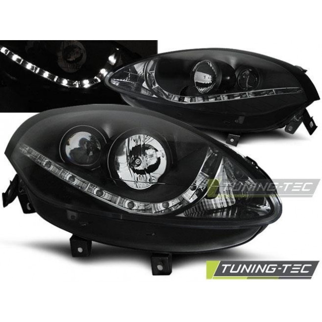 Φανάρια Angel Eyes Εμπρός Μαύρα Fiat Bravo 07-10 - (LPFI18)