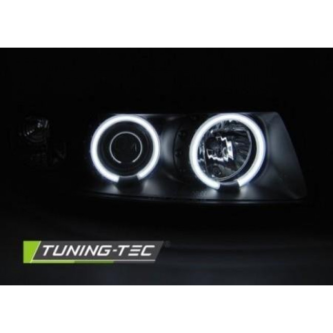 Φανάρια Dayline Εμπρός Μαύρα 2 Ccfl Halo Rims Seat Leon 99-04 - (LPSE36)
