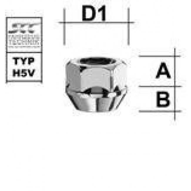 Παξιμάδι Τροχού  M12X1,5 / Κωνικό 60° / Κλειδί 19 - (M1215KEONP)
