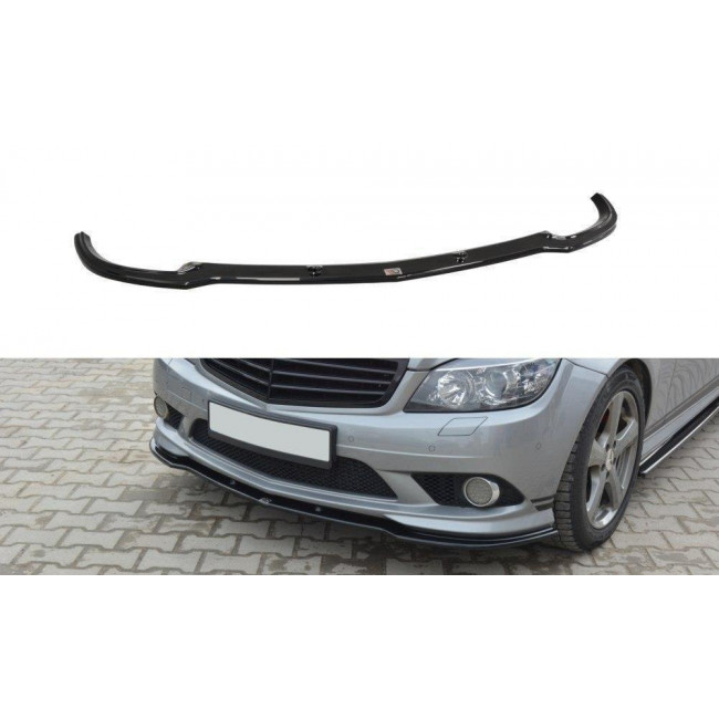 Spoiler / Χειλάκι εμπρός προφυλακτήρα Maxton Design Mercedes Benz C W204 AMG-Line Μαύρο Γυαλιστερό - (ME-C-204-AMGLINE-FD1G)