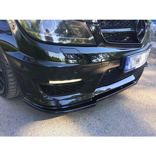 Spoiler / Χειλάκι εμπρός προφυλακτήρα Maxton Design Mercedes Benz Benz AMG C63 W204 FACELIFT Μαύρο Σαγρέ - (ME-C-204F-AMG-FD1T)