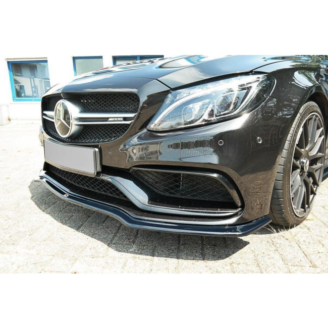 Spoiler / Χειλάκι εμπρός προφυλακτήρα Maxton Design Mercedes Benz C-Class S205 63AMG Estate Μαύρο Γυαλιστερό - (ME-C-205-AMG-ES-FD1G)